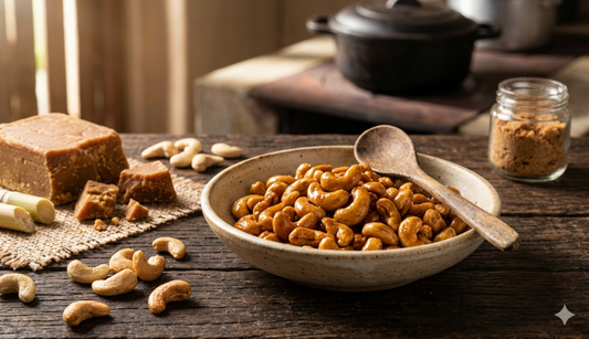 Castanha de caju caramelizada com rapadura - receita tradicional crocante Suprema Caju