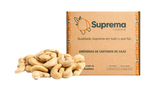 CASTANHA DE CAJU INTEIRA SLW1 NATURAL – PRIMEIRA QUALIDADE | CAIXA 11,34KG