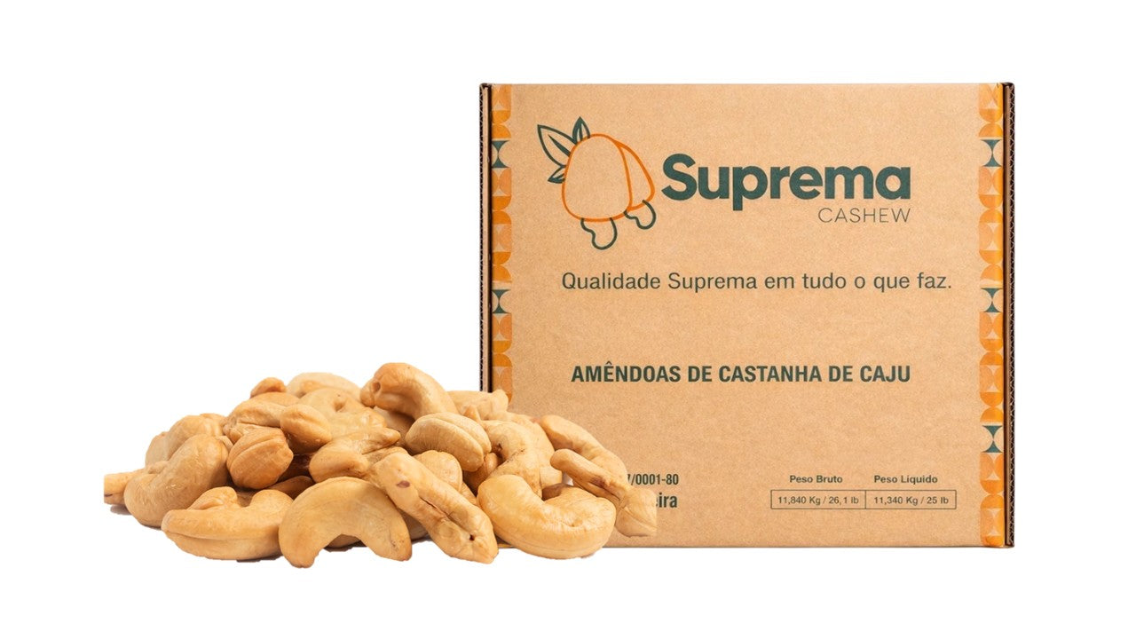 CASTANHA DE CAJU INTEIRA SLW1 TORRADA E SALGADA – PRIMEIRA QUALIDADE | CAIXA 11,34KG