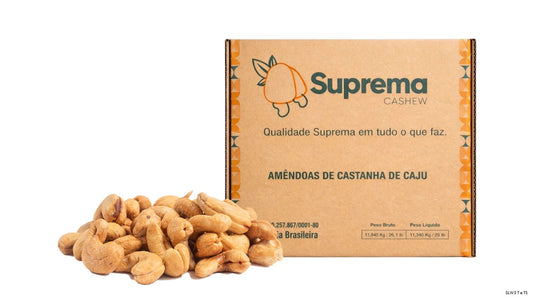 CASTANHA DE CAJU INTEIRA SLW3 TORRADA E SALGADA | CAIXA 11,34KG