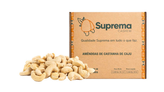 CASTANHA DE CAJU INTEIRA W1240 NATURAL – PRIMEIRA QUALIDADE | CAIXA 11,34KG
