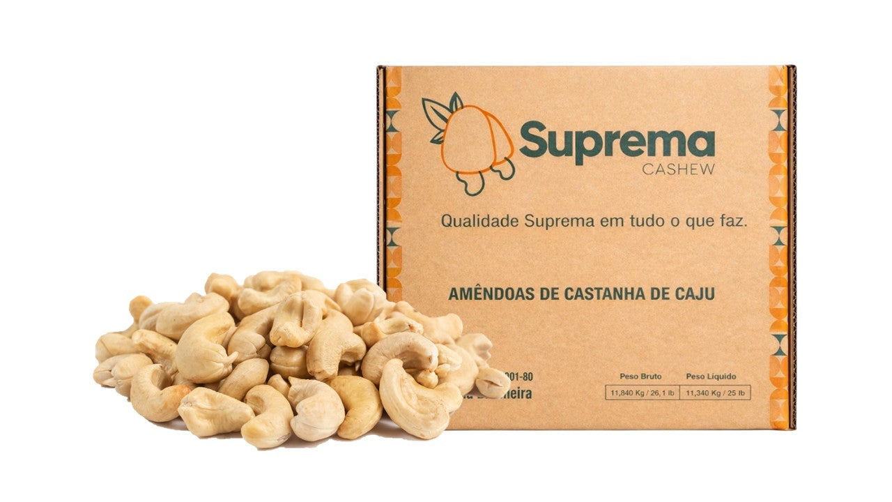 CASTANHA DE CAJU INTEIRA W1320 NATURAL – PRIMEIRA QUALIDADE | CAIXA 11,34KG