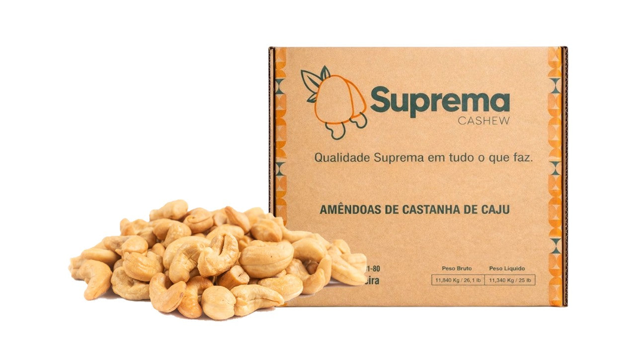 CASTANHA DE CAJU INTEIRA W1320 TORRADA – PRIMEIRA QUALIDADE | CAIXA 11,34KG