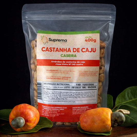 CASTANHA DE CAJU CASEIRA | CAIXA COM 5 PACOTES DE 400G