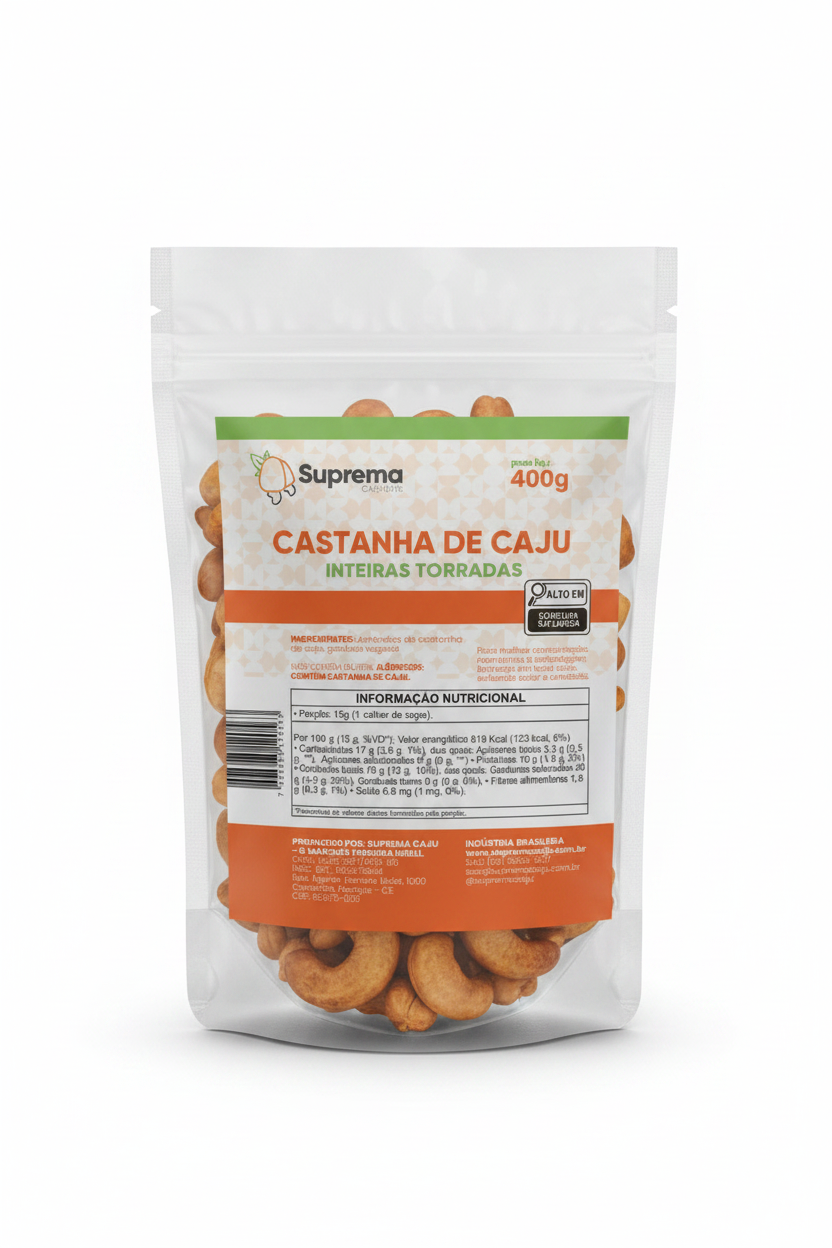Castanha de Caju - Etiqueta Original Fundo Branco