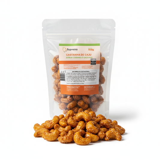 Castanha de Caju Sabor Caramelo Salgado